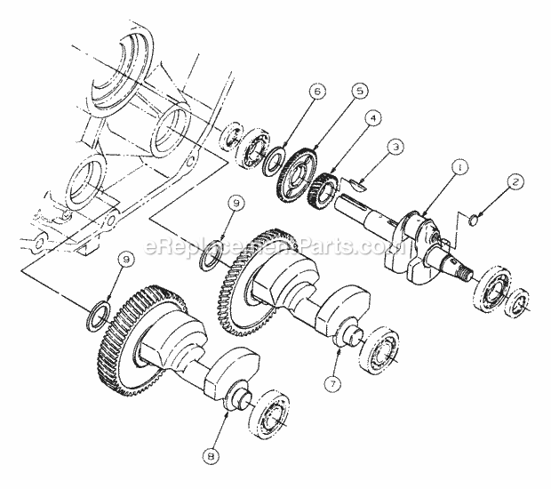 Crankshaft Diagram and Parts List for 2146 13A-224F100 Cub Cadet Lawn Tractor